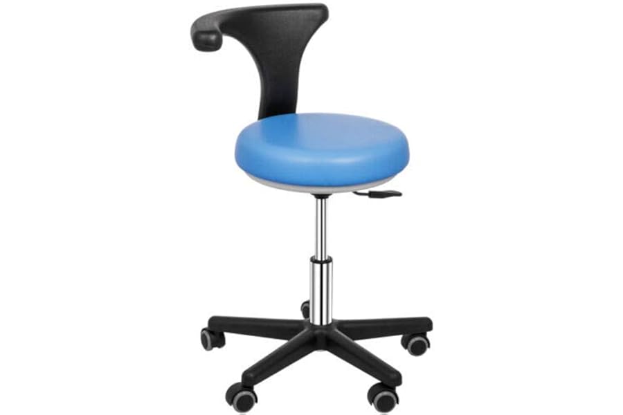 360° Rotation Mobile Dental Stool Medical Assistant Nurse Chair Blue