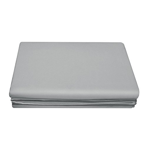 LiveComfort Flat Sheet, Full Size Extra Soft Brushed Microfiber Flat Sheet, Machine Washable Wrinkle Free Breathable (Grey, Full)OEKO-TEX STANDARD 100