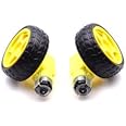 Robocraze 2 Set Smart Car Robot Chassis Kit with Plastic Tire Wheel With Deceleration DC 3-6v Drive Gear Motor For BO Motor with Wheel