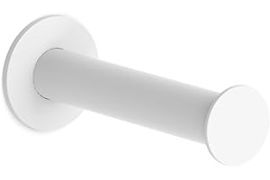 Kon-fort Home Portarrollos Papel Higiénico Blanco, Portarrollos Baño Blanco con Tornillo, Acero Inoxidable AISI 304, Diseño Exclusivo