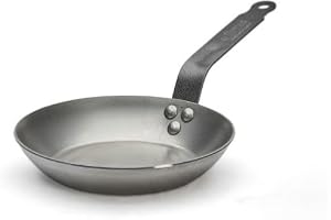 De Buyer 5110.20 Carbone Plus tung kvalitet stål rund Lyonnaise stekpanna, 20 cm diameter