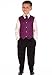 4-Piece Baby Boys Black & Purple Suit