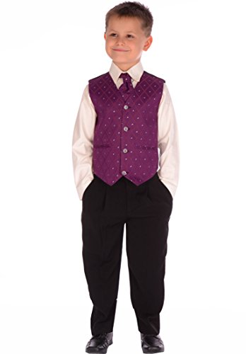 4-Piece Baby Boys Black & Purple Suit