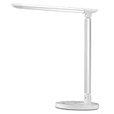 TaoTronics Lampe de Bureau LED 5 Modes de Couleur et 7 Niveaux de Luminosité Ajustable Contrôle Tactile Protection des Yeux Lampe de Table avec 1 Port Chargeur USB pour Charger Smartphone