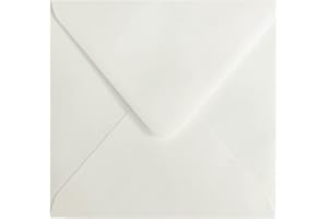 ‎PAPER24 Paper24 je 25 Briefumschläge 155x155 mm, 120g Elfenbein, ohne Fenster, ideal für Hochzeitskarten 15x15 cm, 150 x 150 mm