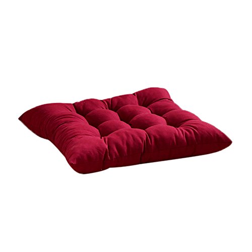 Mumustar Soft Garden Pad Seat Chair Cushion With Ties Squared Dinning Seats Mat Cover Pillows For Office Patio Backyard (Red)