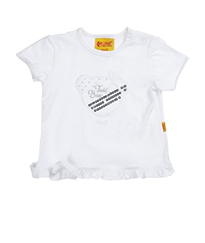 Steiff Baby Girls 0-24m Crew Neck Short Sleeve Short Sleeve T-Shirt -  White - 12-18 Months