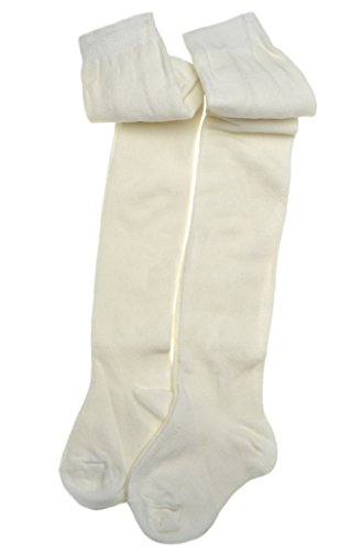 2 pairs of Plain Cream Baby Tights - Size 6-12 months
