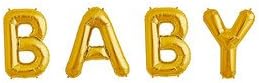 BALLOONSHOP Jumbo Giant 40 Inch Letter Balloons 'BABY' - Flat In Gold