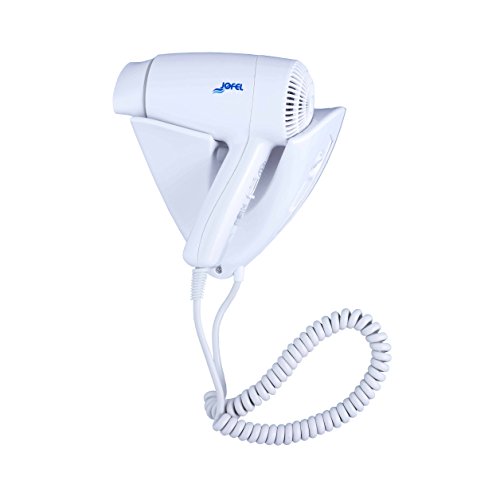 Jofel ab65000gc Asciugacapelli con supporto da parete, bianco