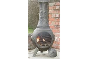 Castmaster stoves® - Heavy weight Basketweave Cast Iron Chiminea- Bronze finish
