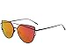 Produktbild Loveso Sonnenbrille, Männer Frauen Klassiker Flieger Voll Spiegel Objektiv Sonnenbrille Metall Rahmen (Rot / schwarz)