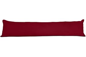 Original Sleep Company Herringbone Draft Excluder Long Door Cushion Wind Stopper Fabric Sausage for Window Bottom or Front Door Snake Pillow in Soft Ruby (85cm X 25cm)