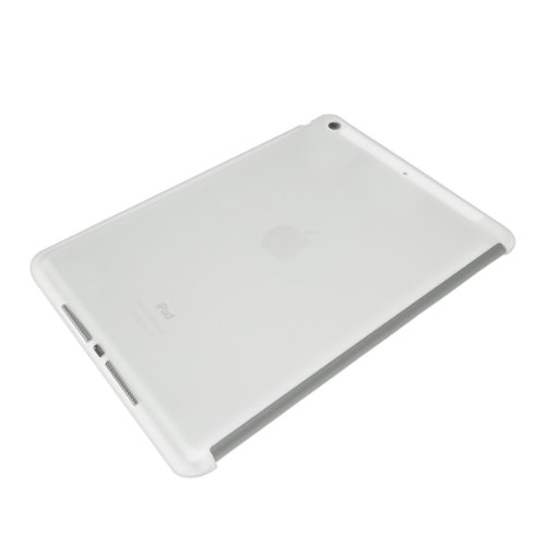2in1 Set: kwmobile Hülle für Apple iPad Air – Smartcover Kompatibles Backcover Case Tablet Schutzhülle TPU Silikon – Tabletcase Cover Weiß + Folie, kristallklar - 6