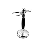 Traditional Shaving Stand - Men's Chrome Shave Stand for Shaving Brush and Safety Razor Set - ideal for Dad/Son/Boyfriend Wet Shaving Christmas or Birthday Gift by Abimars - Black