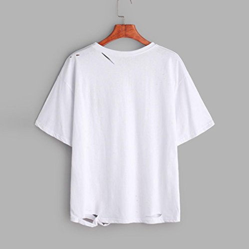 Sommer Bluse, lmmvp Damen Casual Rose drucken lose Tops Short Sleeve T-Shirt - 3