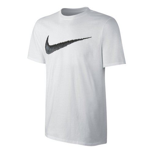 Nike Herren Hangtag Swoosh T-Shirt, White/Black, S Nike Herren Hangtag Swoosh T-Shirt, White/Black, S