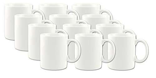 12 Porzellantassen Porzellanbecher Kindertasse Orlando weiss 0,25L - EU Porzellan