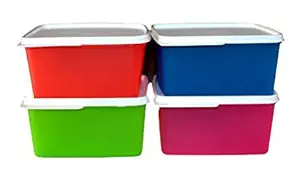 Tupperware Plastic Keep Tab Medium Set of 4(1.2L, Multicolour)