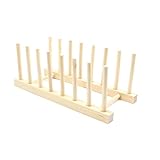 Homgaty Wooden Plate Rack bowl Draining Board Wood Stand for Plate Display Holder Drying Rack Bookshelf