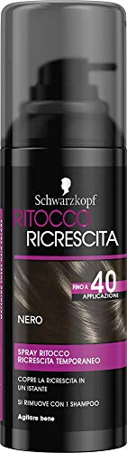 Schwarzkopf Ritocco Ricrescita, Spray Temporaneo per la Ricrescita dei Capelli, Nero, 120ml