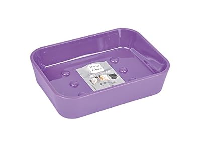 Douceur d'Intérieur 6ASB225PR Porte-Savon Effet Soft Touch Prune 12 x 9 x 3 cm