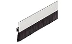 GedoTec&reg; Profi Bürstendichtung Streifenbürste Türbürste Türbodendichtung mit dichten Besatz | Länge 2000 mm | Türdichtung Stahl-Blech - Rosshaar schwarz | Markenqualität für Ihren Wohnbereich