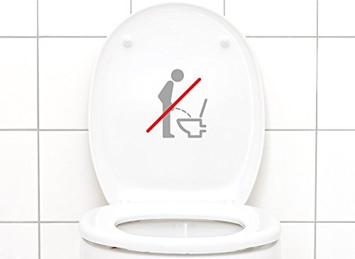 Grandora W733 WC Aufkleber Piktogramm im Sitzen pinkeln schwarz - 2