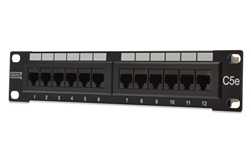DIGITUS Patch Panel 25,4cm 10Zoll Cat5e 12-Port ungeschirmt schwarz ohne LSA-Abdeckung - 3