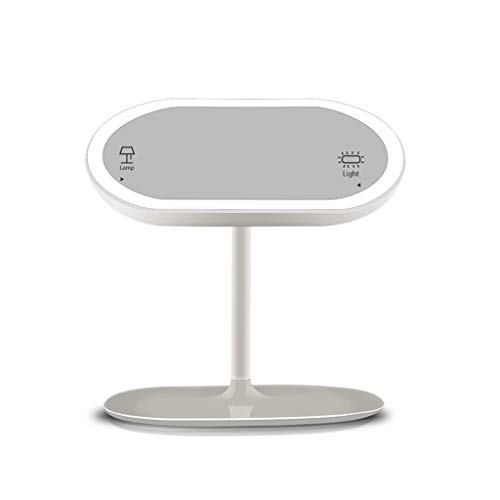 Preisvergleich Produktbild HULYZLB LED Kosmetikspiegel mit Aufbewahrungsbox, 360-Grad-Drehung wiederaufladbare tragbare Tischlampe Kosmetikspiegel