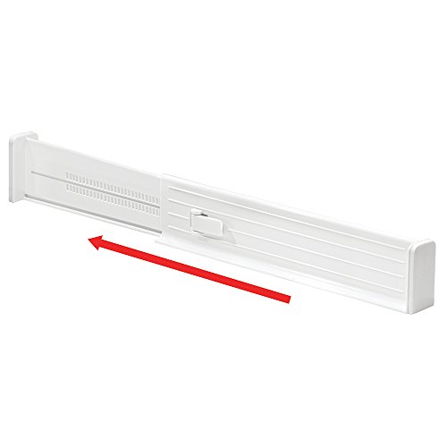 mDesign 4er-Set Schubladen-Organizer – dank verstellbarer Trennelemente Schublade organisieren – Schubladeneinsatz für Küchen- & Schlafzimmerschubladen – weiß - 5