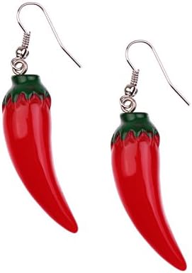 Snykk – chili earrings - 2 pieces – red spicy long chili pendant