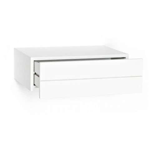 Kasandria® Wandkonsole d’Anoia Weiß | Designer Regal | Wandregal mit Schublade | Konsole aus Holz - 4