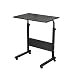 Produktbild soges höhenverstellbar Laptoptisch Beistelltisch mit Rollen, 80x40cm PC Tisch Notebook Sofatisch Laptopständer Notebookständer Pflegetisch für Bett und Sofa, Schwarz 05#1-80BK