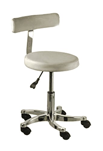 Beauty Salon Supplies Styling Therapist Cutting Stool with Backrest (White)