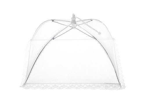 Fliegenhaube Stoff Faltbar 30x30x20 cm weiss