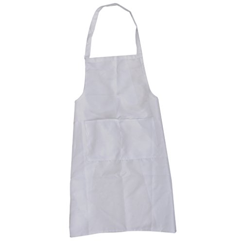 Schürze Kochschürze Latzschürze Arbeitskleidung 73cm x 62cm – Weiß - 6