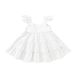 ✮✮Baby Mädchen Prinzessin Kleid Blumenmädchenkleid Taufkleid Festlich Hochzeit Partykleid Festzug Babybekleidung Kleidung Set aus Kleid+Windeln Hose Abdeckung Neugeborene Blumenmädchen Geburtstag Kleider kurzarm Outfits