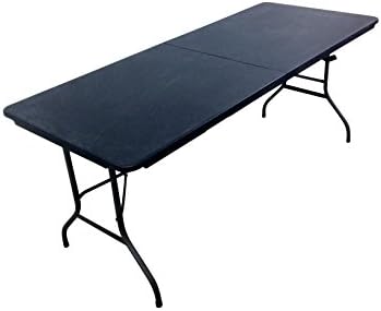 6FT BLACK FOLDING FOLDS IN HALF STRONG TRESTLE TABLE WITH HANDLE FOR CAMPING CATERING BBQ GARDEN PICNIC TRADESHOWS EVENTS MARKETS - NEXT WORKING DAY DELIVERY IF ORDERED BY MIDDAY MONDAY-FRIDAY