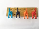  Correa de perro/llavero Placa de madera, personalizada, cuádruple