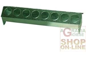 AGRARIA GIOIESE Mangiatoia in lamiera con Fori per Galline Pulcini polli Uccelli quaglie Colombe cm. 30