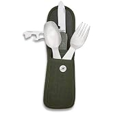 Albainox 33037 Camping Set with Case Includes Spoon Fork and Knife Multitool Set for Hunting, Fishing, Camping, Outdoor, Surv