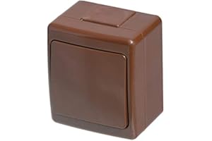 AW-Tools Surface-Mounted Switch Brown IP44 Self-Sealing for Outdoor Use