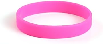 Plain Neon Pink Silicone Wristband (Pack of 10)