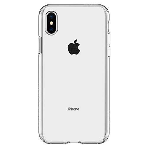 Spigen Liquid Crystal -  Funda iPhone XS X con Protecci  n TPU flexible y ligero  Transparente