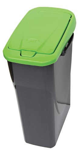Mondex pls8086 – 19 Roll Top-Abfalleimer Mülltrennung Küche mit Deckel Kunststoff 36 x 21,5 x 51 cm 25 L, Kunststoff, grün, 25 l - 2