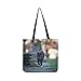 Produktbild Die Schwarze Katze Mit Gelben Augen Leinwand Tote Handtasche Schultertasche Crossbody Taschen Geldbörsen Für Männer Und Frauen Einkaufstasche