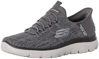 Skechers Uomo Summits Key Pace Slip-In ALLENATRICE, Charcoal Mesh/Black Trim, 42 EU Large