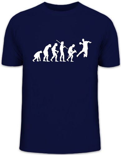 Shirtstreet24, EVOLUTION HANDBALL, EM WM Sport Funshirt, Größe: 3XL, dunkelblau