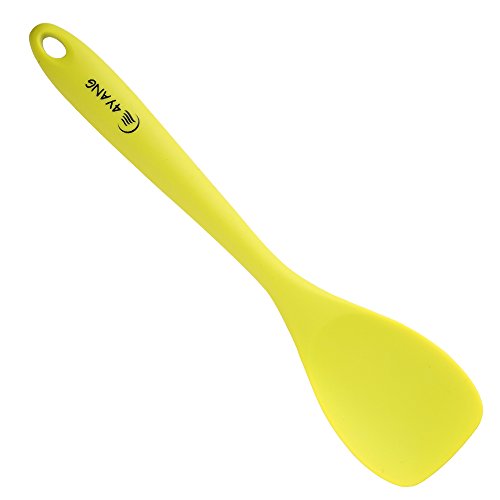 4YANG 8er Set Silikon Küchenhelfer -Perfekt zum Kochen und Backen, Küchenzubehör-Hitzebeständige Pfannenwender Turner, Schaumlöffel , Schöpfkelle , Löffel, Löffel Spatel, Spoonula, Küchenspatel, Basting Pinsel (Bunt) - 9